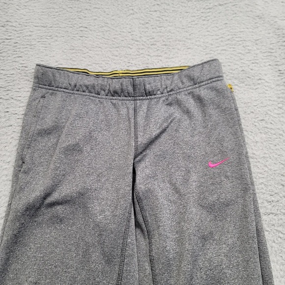 Nike Pants Womens Small Gray Livestrong Spellout Pink Swoosh Therma Fit Active - Picture 2 of 13